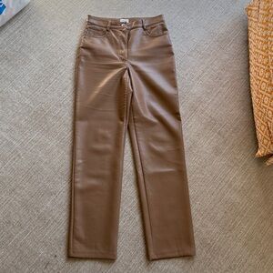 Aritzia Wilfred Melina vegan leather pants size 6 tan